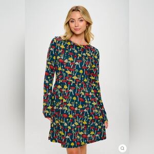 SM Wardrobe Mushroom Print Dress Women's Size Small